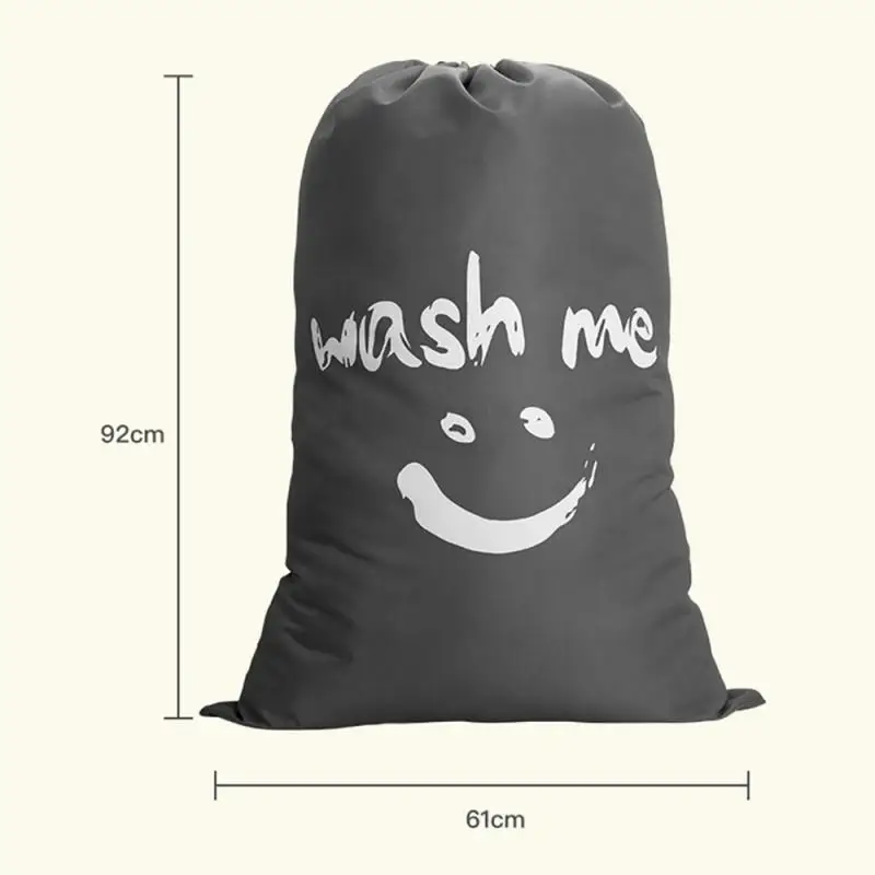 Smile Shape Nylon Laundry Bag Wash Me Travel Storage Pouch Machine Washable Dirty Clothes Organizer Wash Drawstring Bag