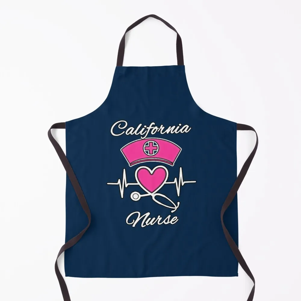 

California Nurse - Nurse Hat, Heart, and Stethoscope Apron Waiter Uniforms Smock for hairdressing Hairdressing Apron