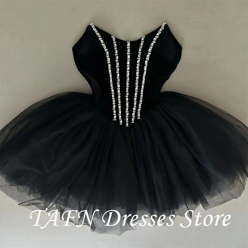 TAFN Shiny Crystal Mini Short Prom Party Dresses Sweetheart Tulle Cocktail Dress Corset Back Evening Formal Gowns Customized