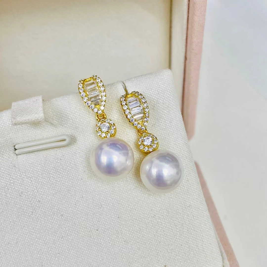 

Оптовая продажа, серьги из стерлингового серебра 925 пробы, фурнитура для крепления, базовые монтажные детали, аксессуар для жемчуга 10-12 мм, 5 пар/лот