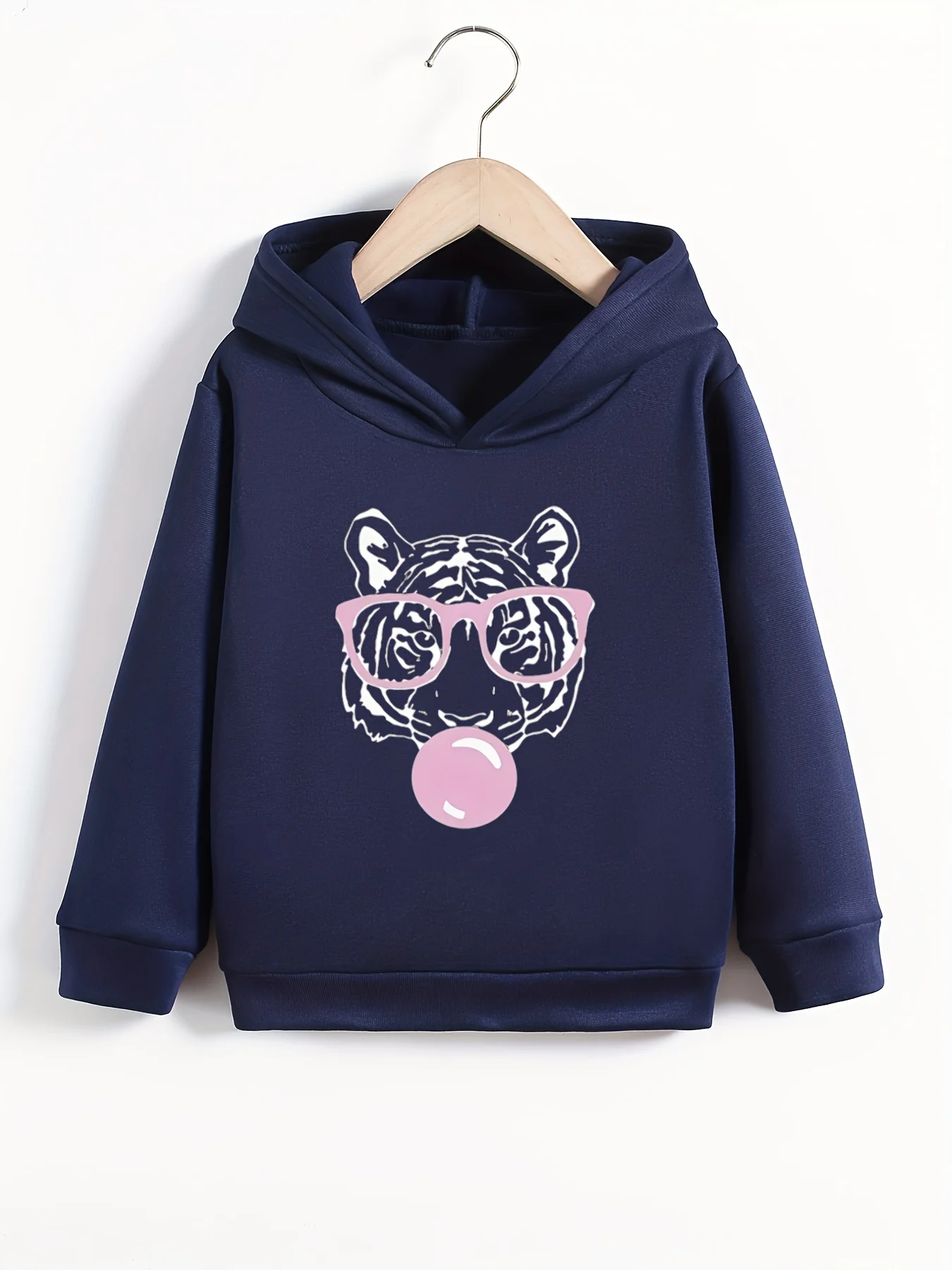 Cartoon Tiger Children Hoodies Streetwear Boys Girls Daily  Casual Sweatshirts Comfortable Short Sleeve Autumn Winter Clothes