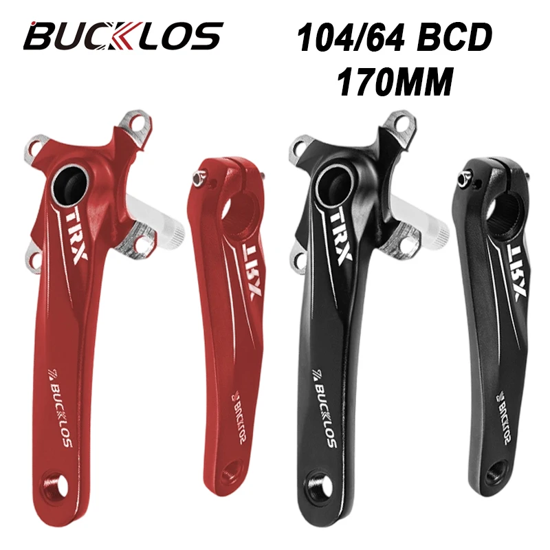 

BUCKLOS 104/64 BCD MTB Crank 170mm Bicycle Crank 6061 Aluminum Alloy Durable Bike Cranks for Single/Double/Triple Chainring