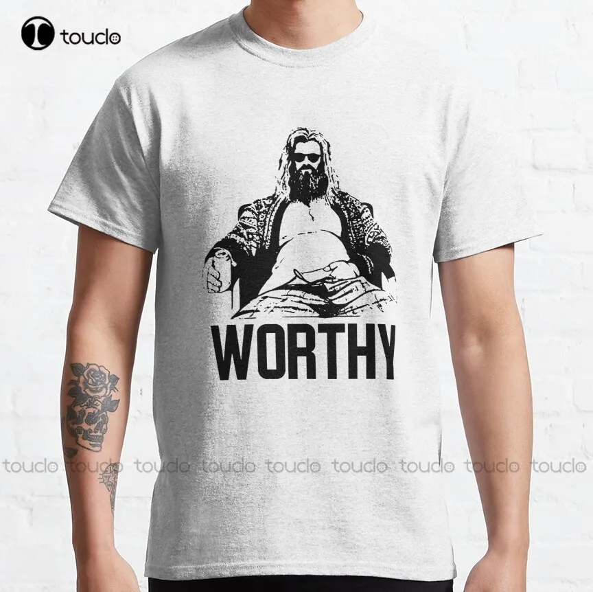 Worthy Thor Love And Thunder Classic T-Shirt Shirt For Men Cotton Outdoor Simple Vintag Casual Tee Shirts Make Your Design Retro