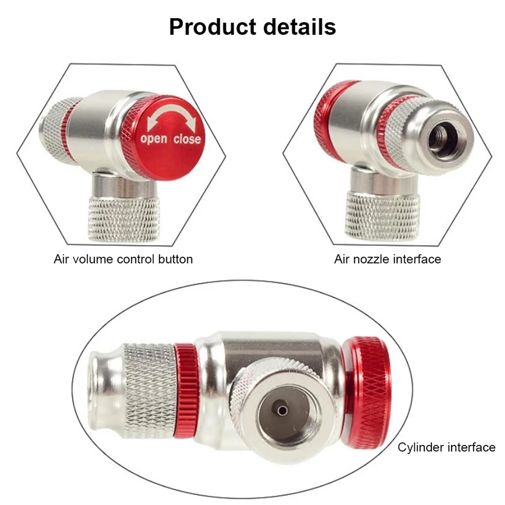 

Riding Emergency Emergency Accessories Bike Pump Bicycle Accessories Head Adapter CO2 Cylinder Pump Fast Inflator Gas Nozzle