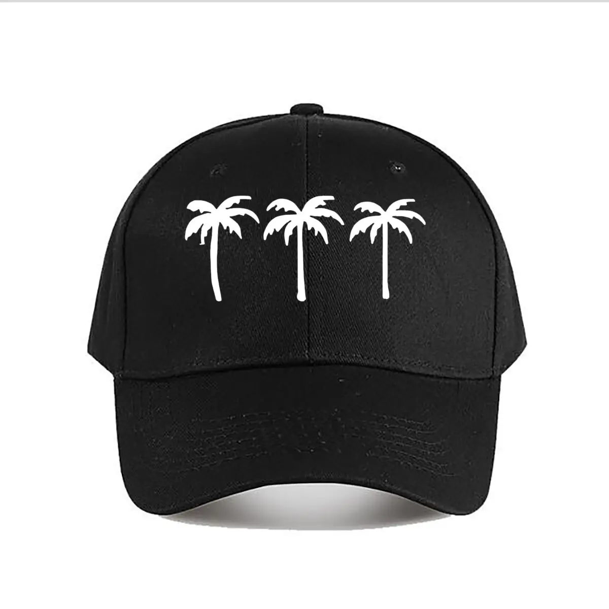 3 - Pack White Vinyl Palm Tree Wall Decor Baseball Cap Fashion Men Sunhat Women's Outdoor Sports Snapback Cap