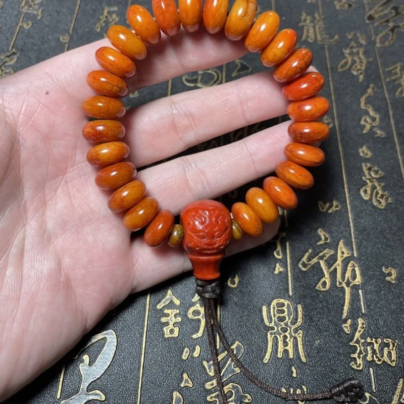 Tibetan Yak Bone Abacus Bead Bracelet, Buddhist Prayer Beads, Yak Bone Bracelet, Cow Bone Handheld Bracelet