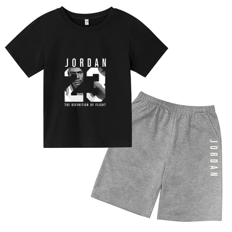 

Летний спортивный хлопковый детский комплект с принтом для мальчиков и девочек, футболка с короткими рукавами, шорты, комплект из 2 предметов, детская одежда, повседневная модная одежда, От 2 до 10 лет