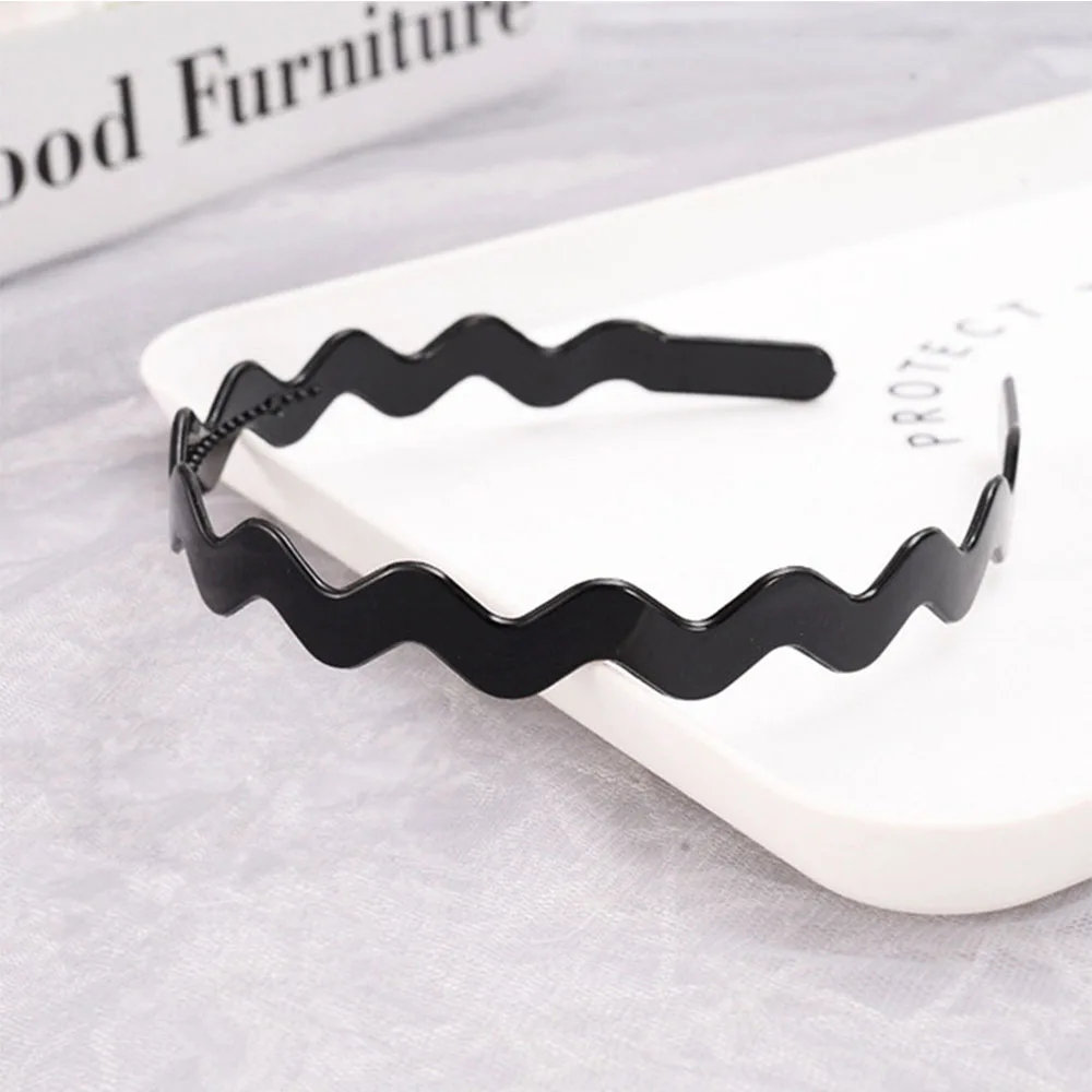 Resin Washing Headdress Black Wavy Mens Women Head Hoop Hair accessories Headband Hair Hoop