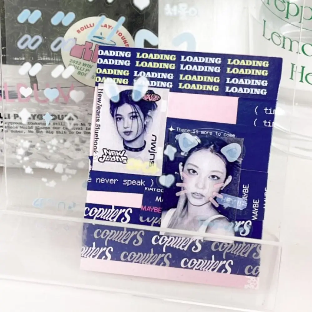 Korean Cute Rabbit Ear Blusher Sticker Kawaii Album DIY Decor Stickers Photo Card PET Kids Toy Sticker Decoration