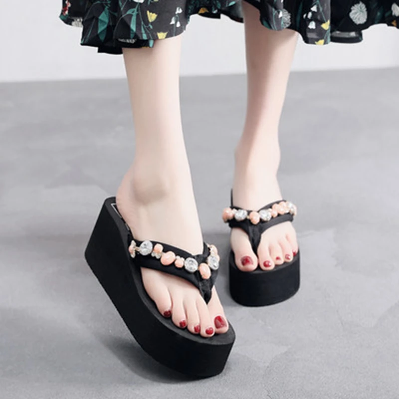 Bohemian Shoes Slippers Women Summer Wedge Non-slip Beach Shoes Women Breathable Casual Slippers Women Wedges Sandals