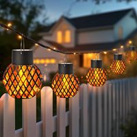4/8Pcs Solar Lanterns Outdoor Lights Flickering Flame Hanging Waterproof Solar Powered Decor for Garden Yard Patio Tree Camping