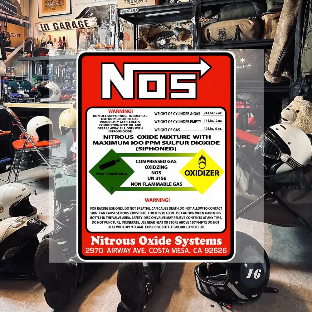 NOS Nitrous Oxide Aesthetic Graffiti Waterproof PVC Stickers for Car Motorcycle Skateboard Helmet Notebook