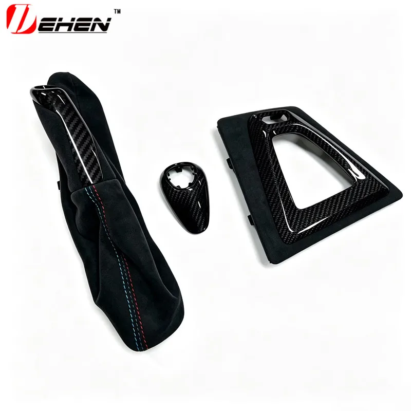 2014-2019 For BMW M3 M4 F80 F82 F83 Coupe M Performance Genuine Carbon Fiber Replace Gear Knob Handbrake Console Panel Cover