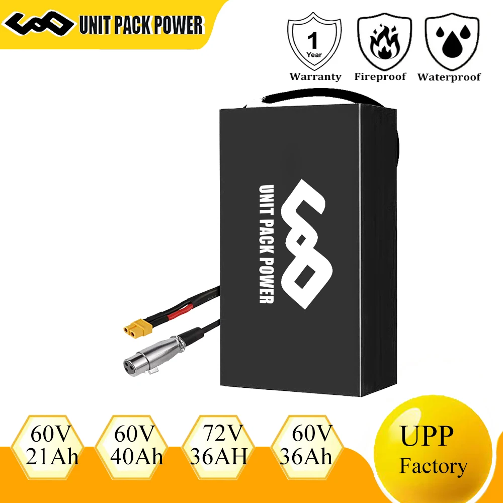 

60V 20AH Ebike Battery Waterproof Bike Motorcycle Lithium Battery Pack 72V Pack 60A BMS 3000W Electric Bike Scooter With Charger