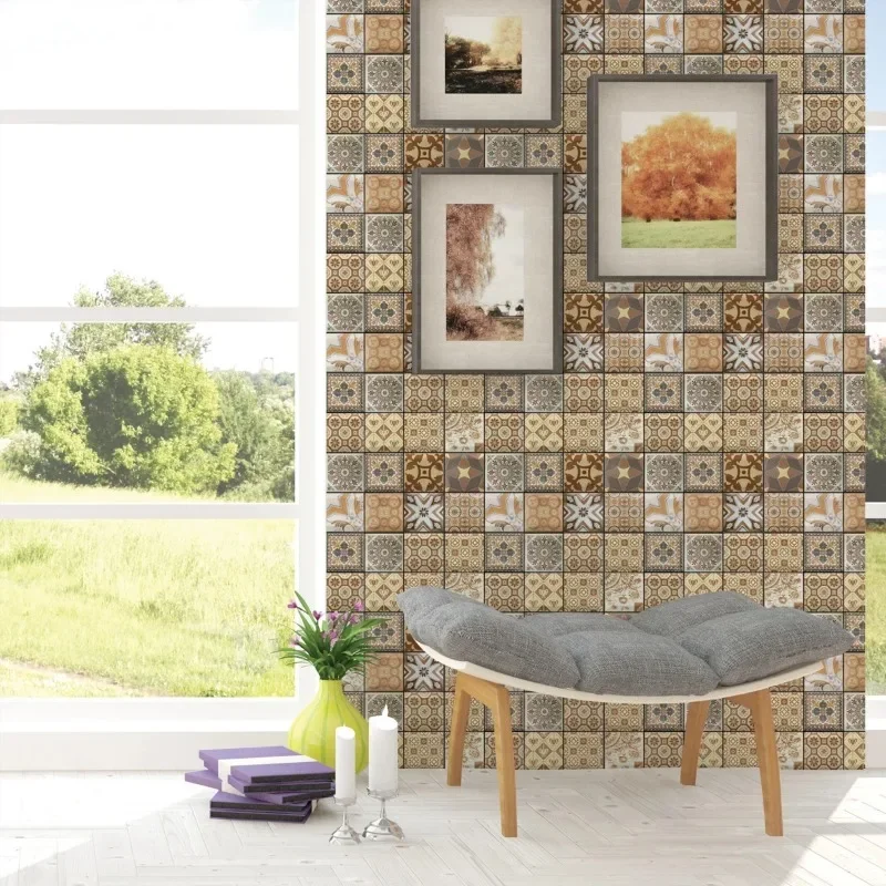 3D Self-Adhesive Wall Stickers Waterproof PVC Wallpapers Removable Wall Sticker for Bedroom Living Room TV Background Home Decor