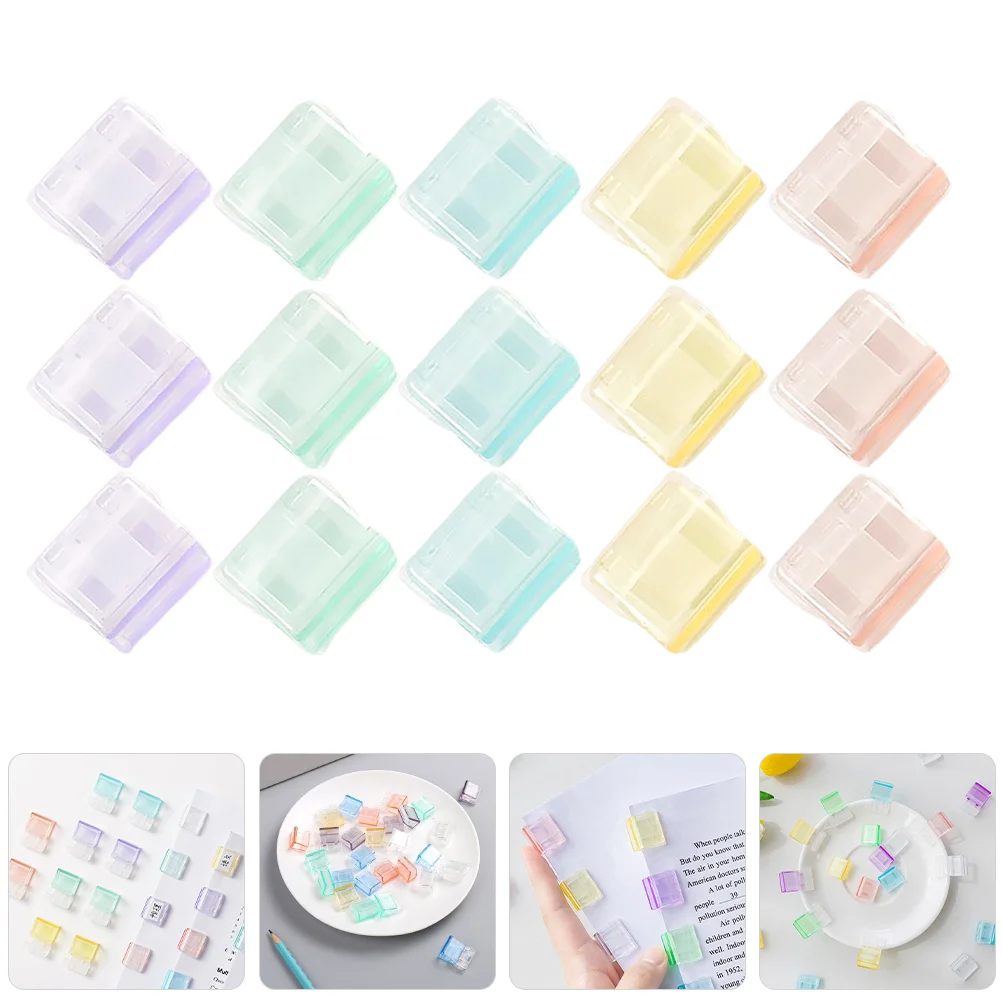

50Pcs Plastic Binder Clips Colorful File Clips Office Desk Supplies Organizers Large Capacity Reusable Study Supplies