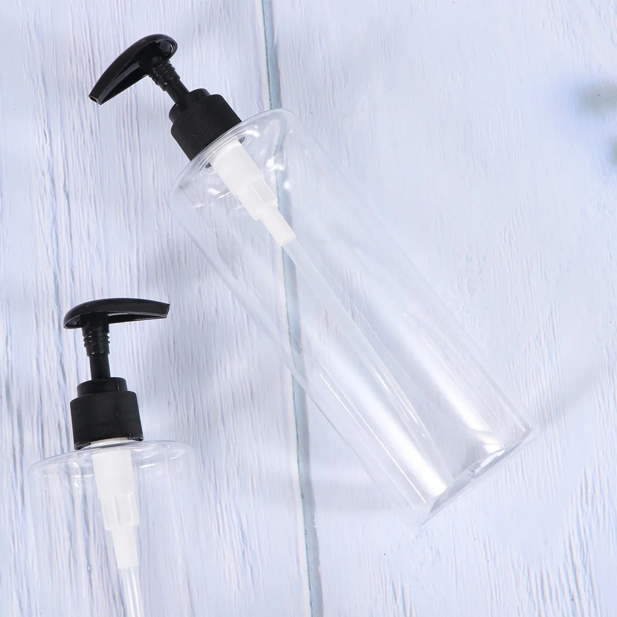 

2pcs 500Ml Empty Transparent Bottles For Shampoo Lotion Body Wash Leakproof Pump Bathroom Plastic Container