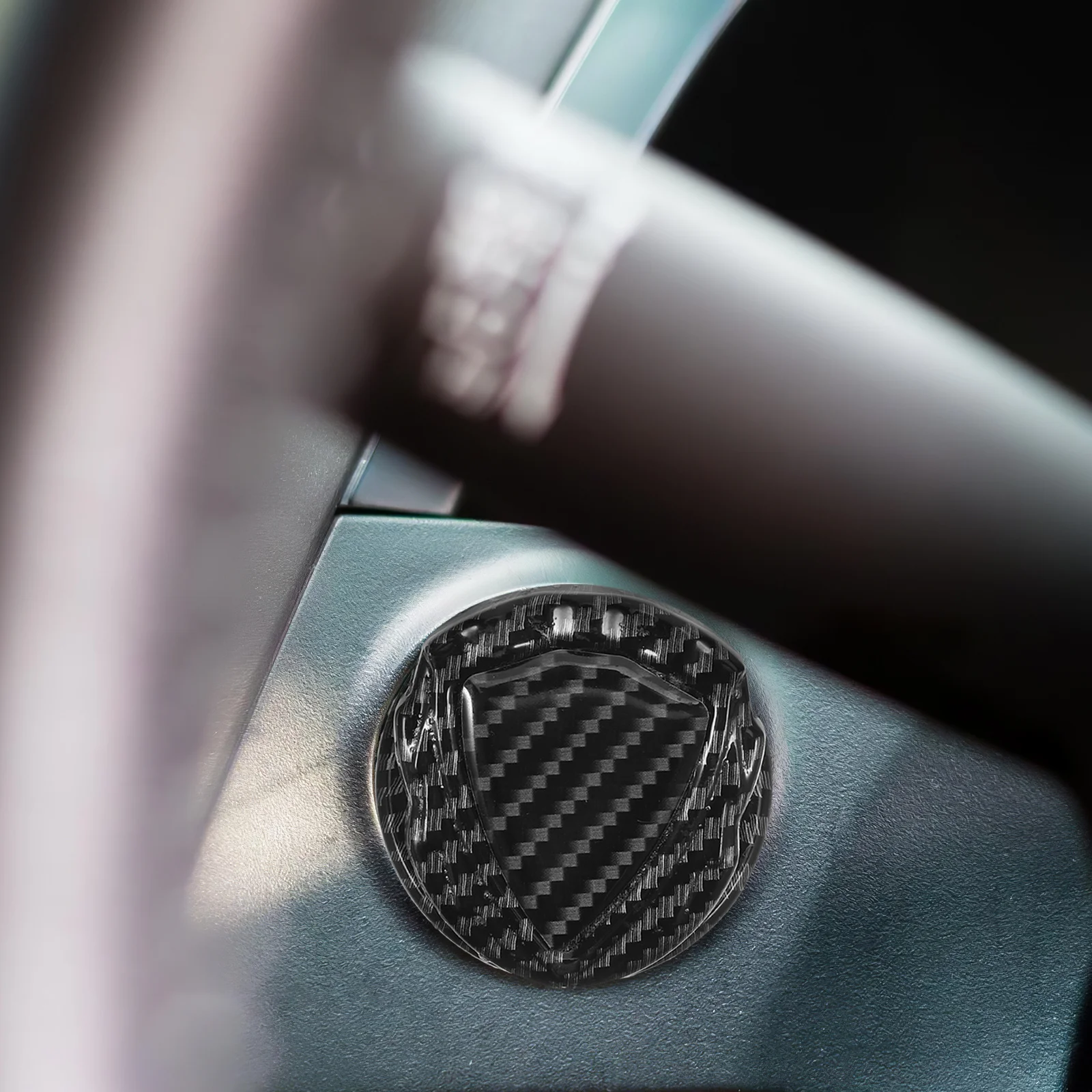 

Carbon Fiber Push Start Button Cover Plastic Engine Start Stop Protection Decorative Cap for Car Ignition Stylish Interior