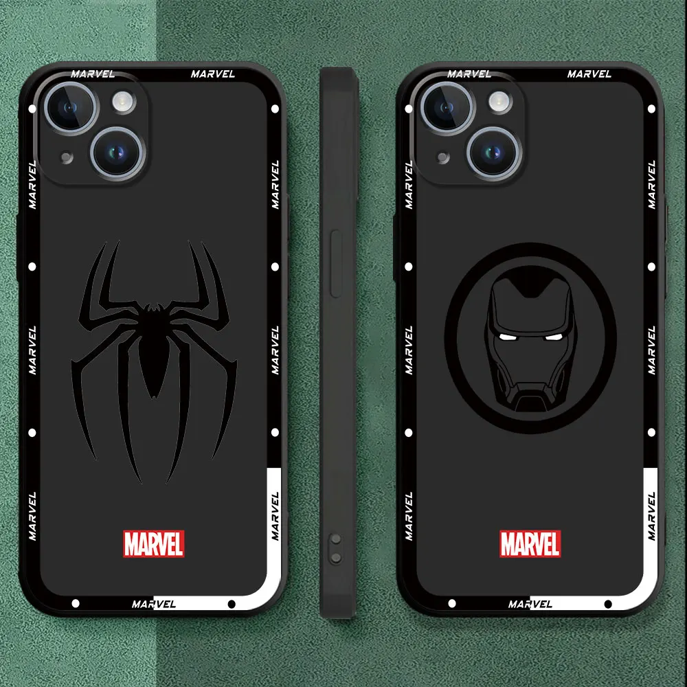 Marvel Hero Logo Case for Apple iPhone 15 16 Pro Max 8 Plus 14 11 SE 12 Mini XS X XR 13 Pro 12 pro 11 TPU Soft Coque Cover