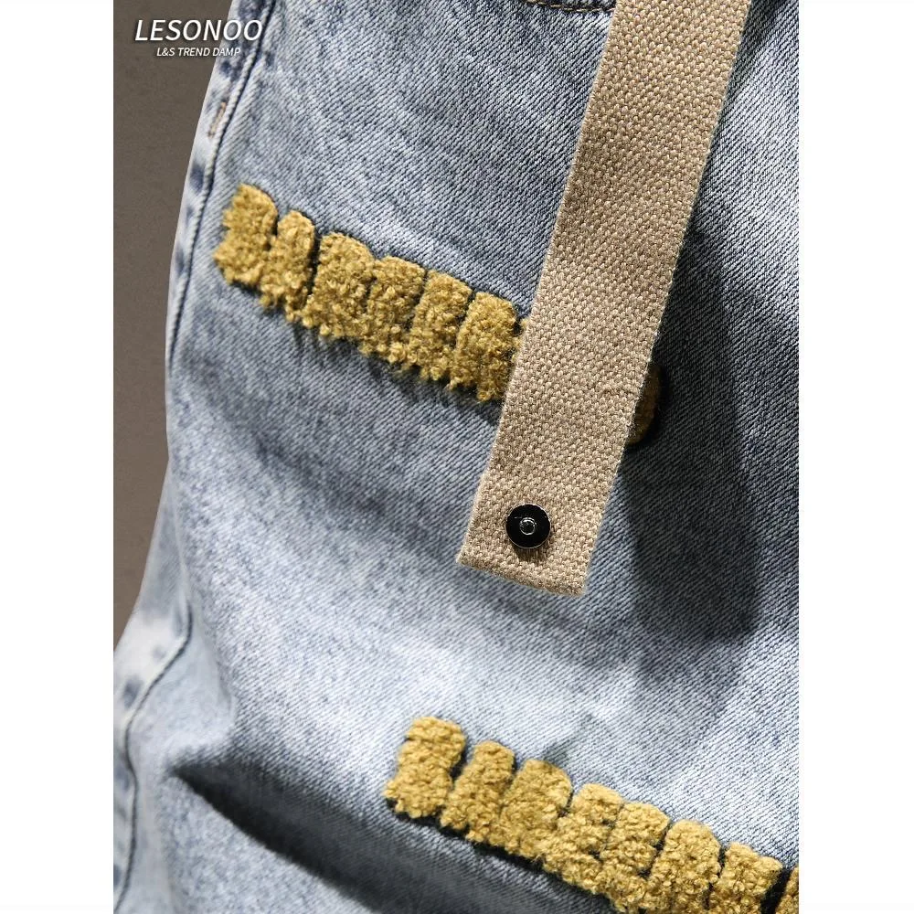 Tendência da moda verão impresso perna reta estiramento jeans masculino casual solto confortável retro esportes shorts de alta qualidade