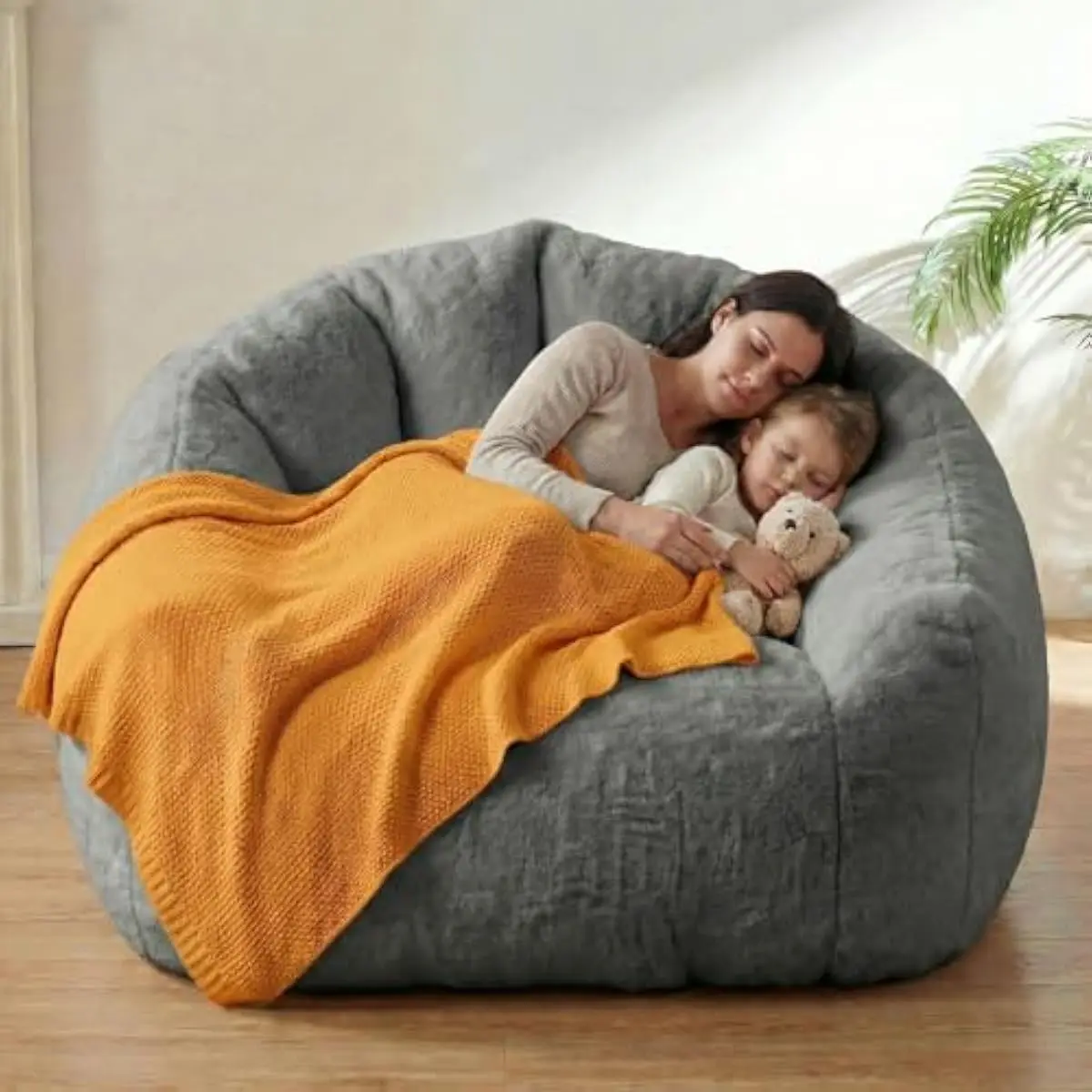 Extra-Large Memory Foam Lounger with Plush Faux Fur Cover • Ergonomic Contour Design for Full Back Support • Pet-Safe Corduroy E