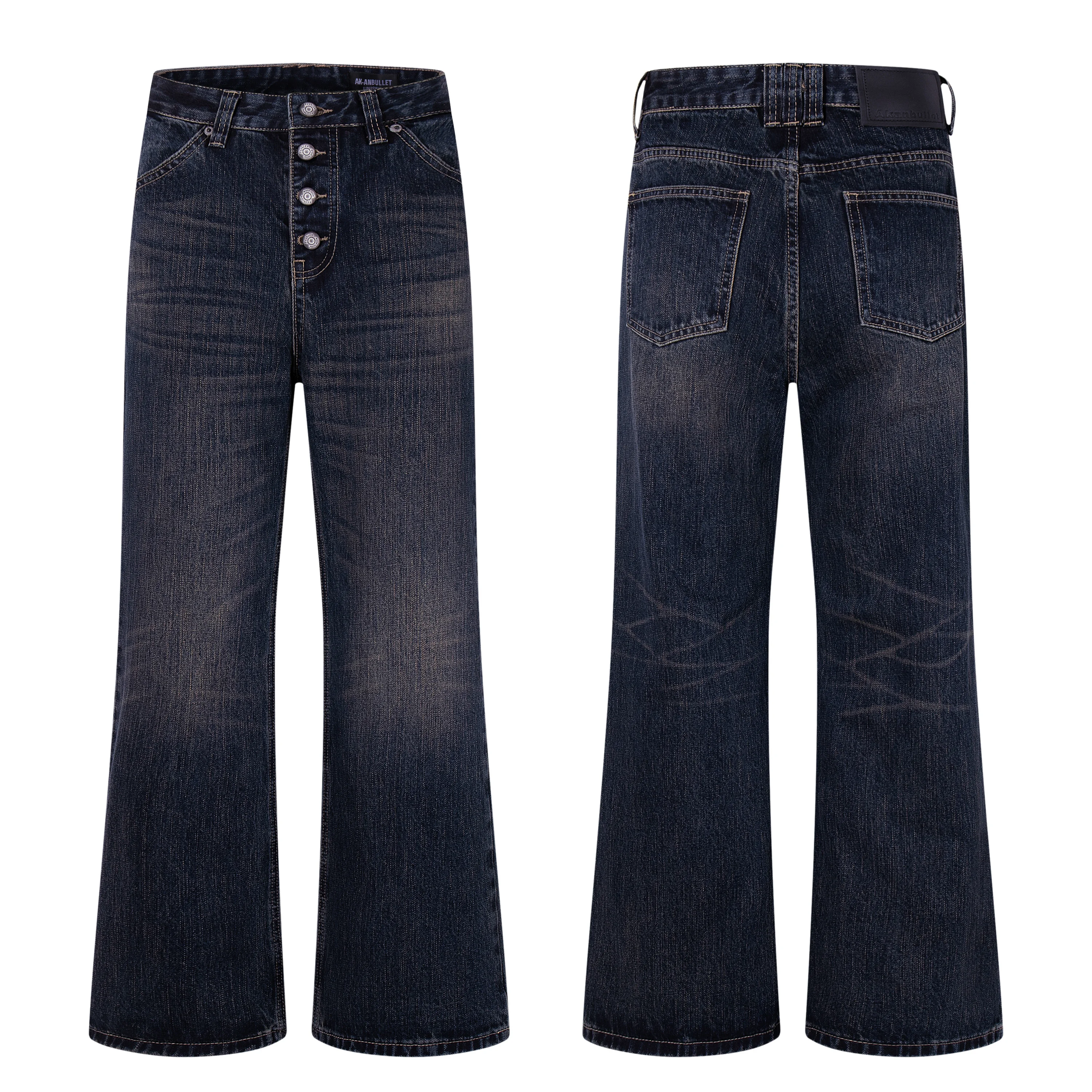 

AL88009 BLCG High Waist Super Quality Loose Fitting Denim Pants Heavy Thick Unisex Fashion Stylish Jeans