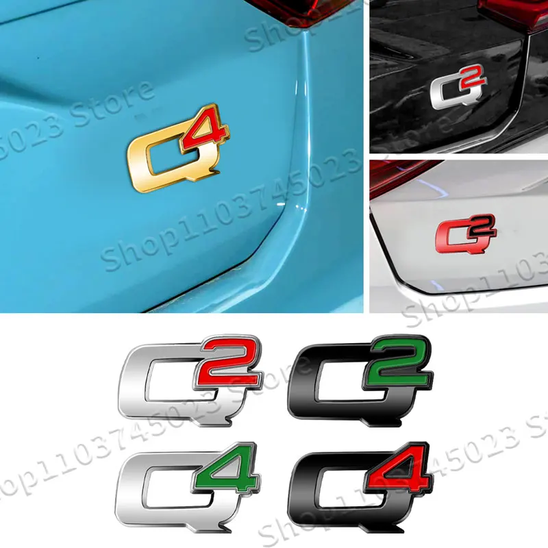 3d metal decoração do carro q2 q4 logotipo emblema tronco traseiro distintivo fender adesivo para alfa romeo 147 155 156 giulia giulietta mito stelvio