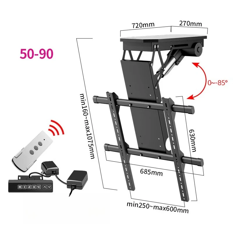

Electric Adjustable Ceiling TV Mount Motorized Flip Down Pitched Roof TV Mount for 32-75 Inch Flat and Curved Screen TVs