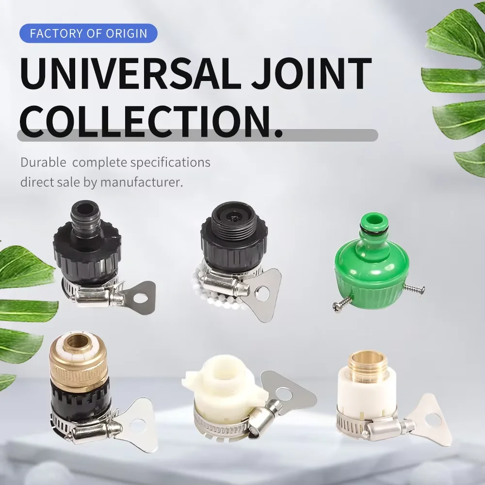 Brass Quick Connector 6 Threadless Universal Faucet Fittings Garden Watering Adapter Irrigation Hose Accessories for Home Garden