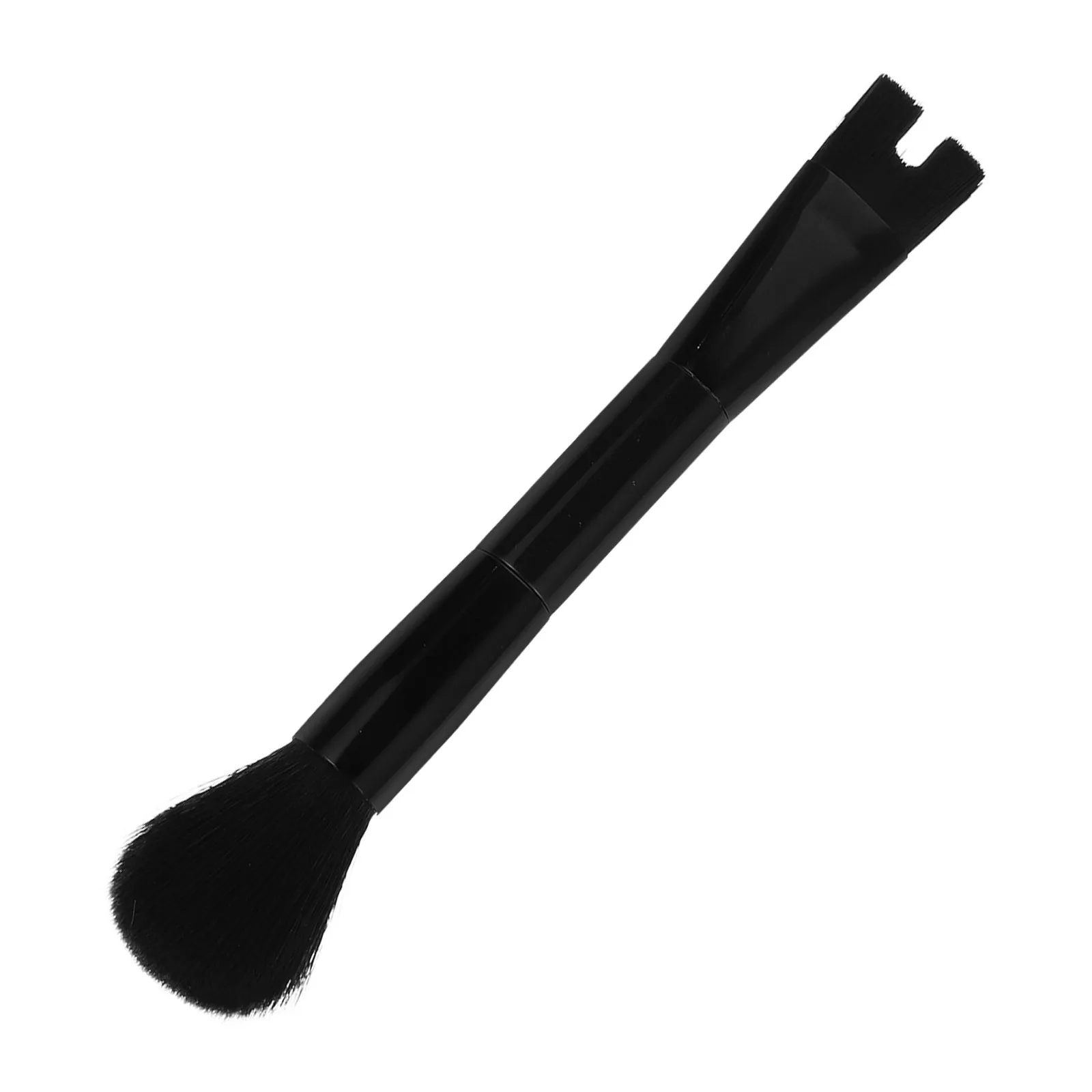 Dwustronny pędzel do konturowania nosa z miękkim włosiem do podkładu w płynie, różu, rozświetlacza, pudru, narzędzie do makijażu twarzy, czarny