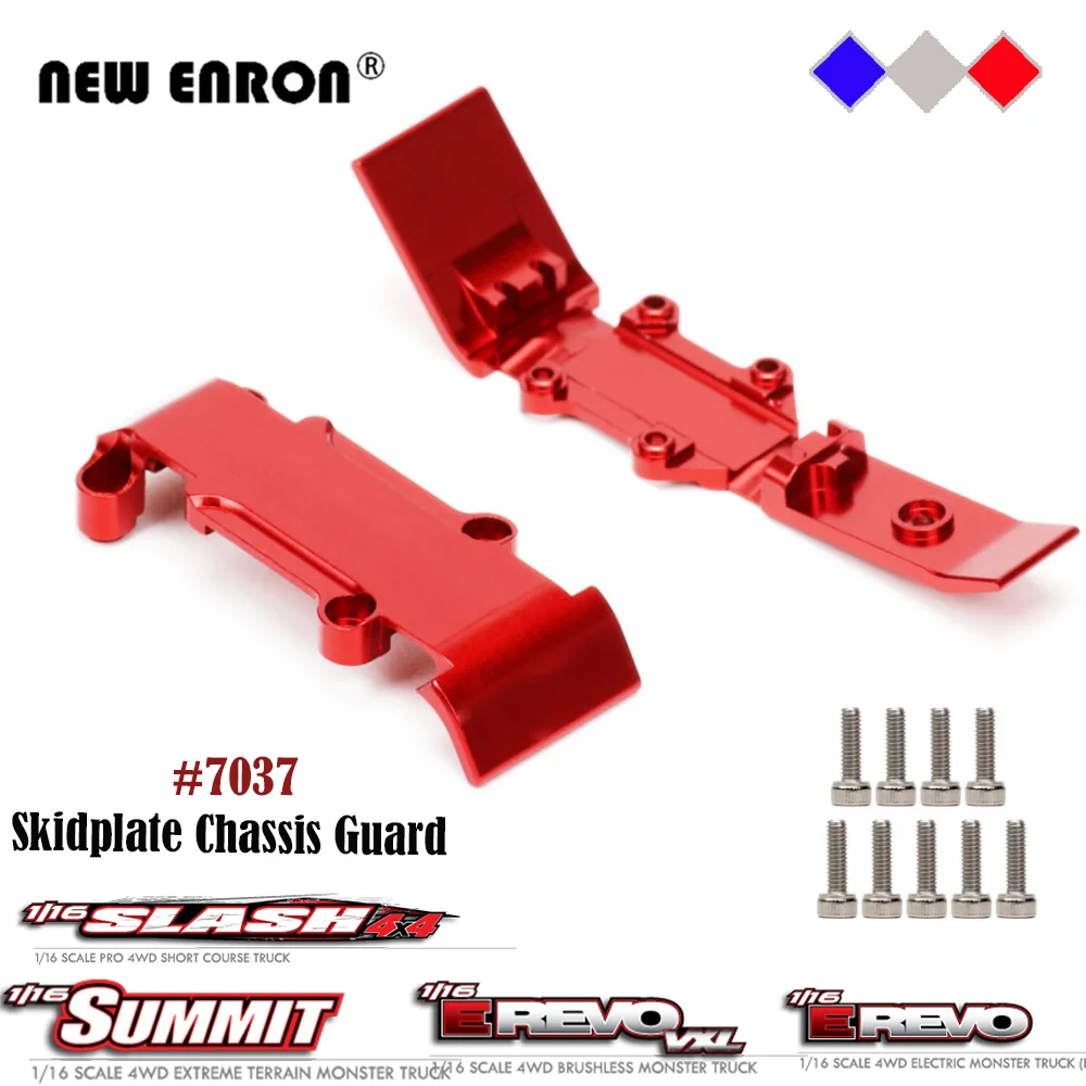 Front Rear Skid Plate Skidplate Chassis Guard 7037 Alloy for RC Car Parts 1/16 Traxxas ERevo 71054 1;16 Slash 70054 Summit 72054