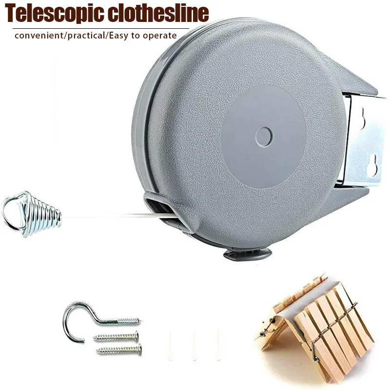 12M Retractable Clothesline Adjustable Telescopic Invisible Clothes Drying Rack Clothes Line Laundry Storage Supplies For Home