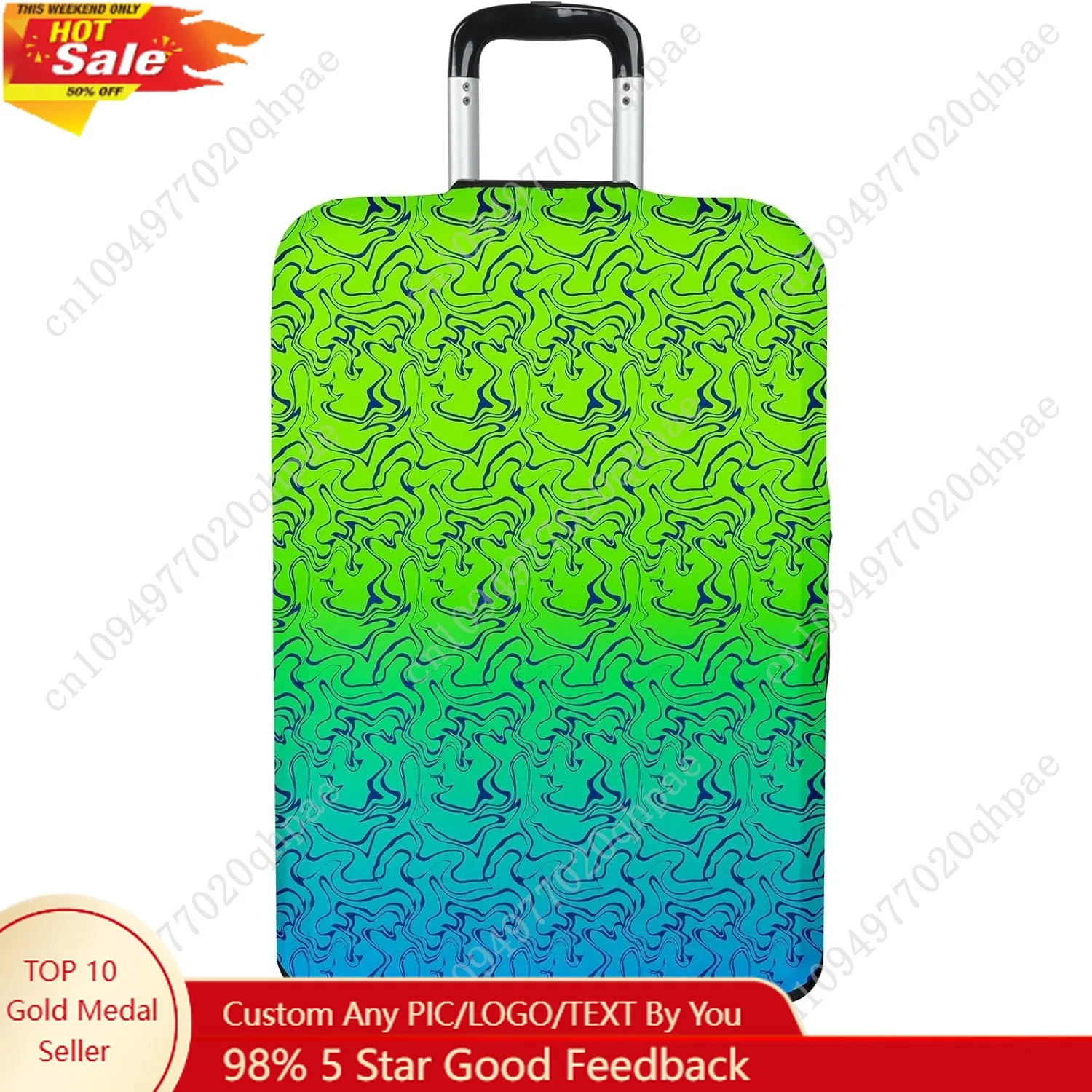 أغطية الأمتعة لحقيبة السفر المرنة، أغطية حماية الأمتعة المضادة للخدش، تناسب مقاس 18-20 بوصة باللون الأخضر