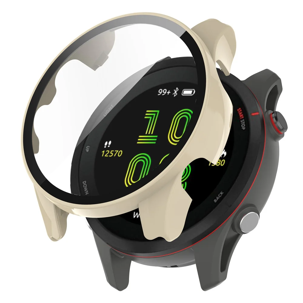 BEHUA für Garmin Forerunner 255 255S SmartWatch PC-Hülle mit gehärtetem Glas Displayschutzfolie Vollständige Abdeckung Stoßfänger-Schutzhülle – Detail 12