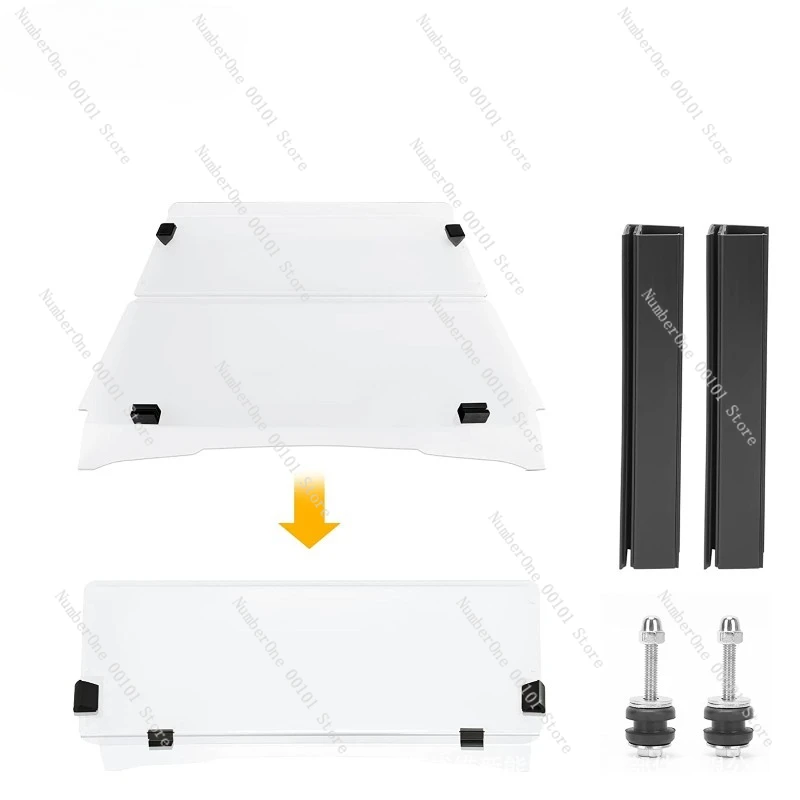 EZGO TXT Windshield for 1994-2014 Golf Cart Glass with Screws and Adhesive
