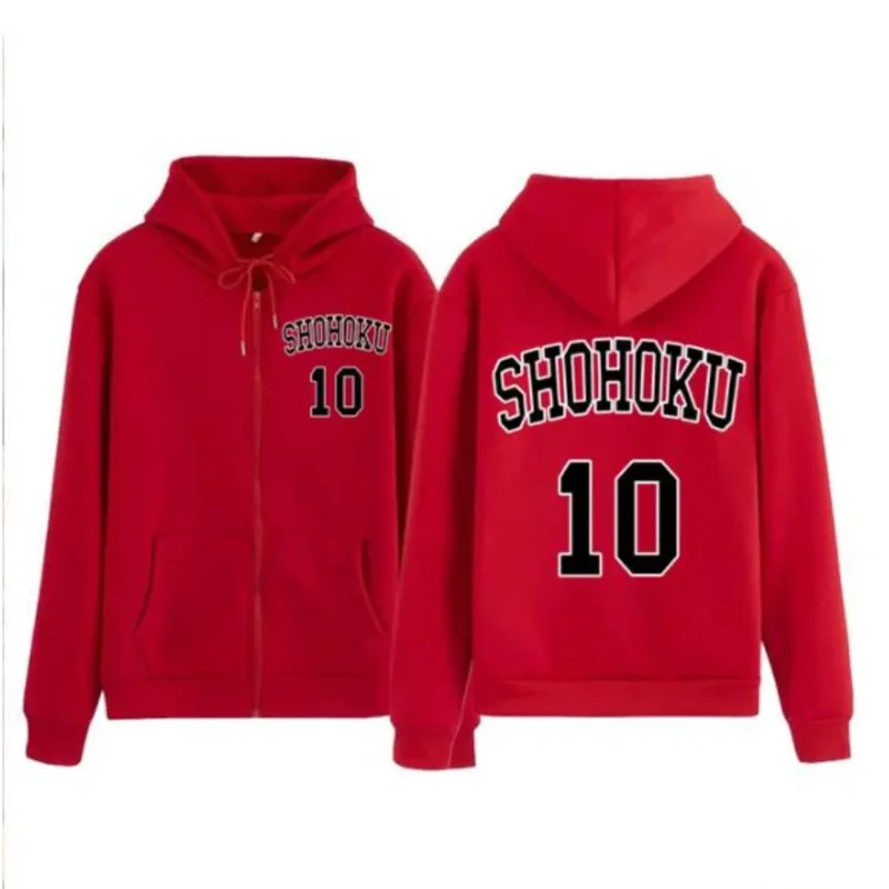 2025 ♥   Sudadera con capucha de Anime japonés nuevos Slam Dunk con cremallera para hombre y mujer, sudadera gráfica Sakuragi Hanamichi, chaqueta con capucha y cremallera para Cosplay ☆ ★