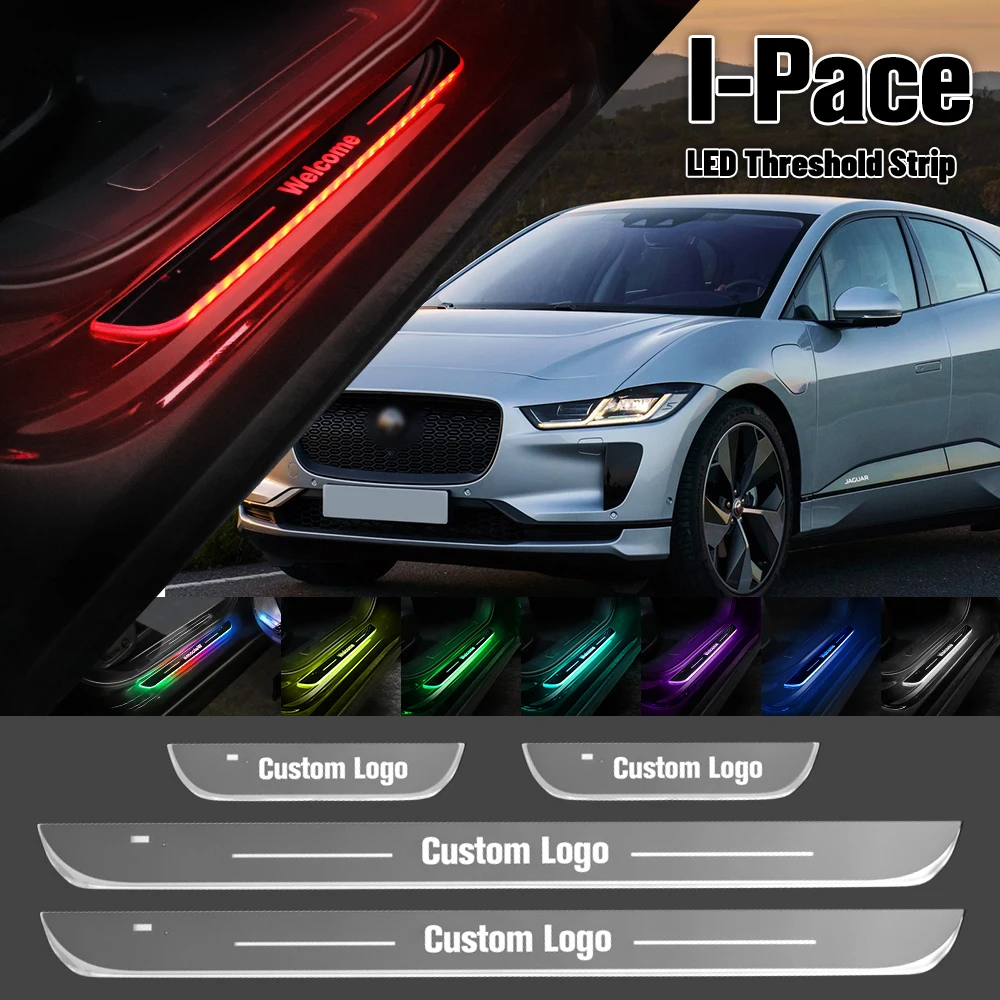 

For Jaguar I-Pace I Pace X590 2018-2022 Car Door Sill Light Customized Logo LED Welcome Threshold Pedal Lamp Accessories