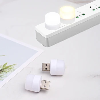 5V 1W lampka nocna USB ciepła biała żarówka LED z wtyczką przenośne oświetlenie otoczenia w domu energooszczędna lampka nocna do czytania