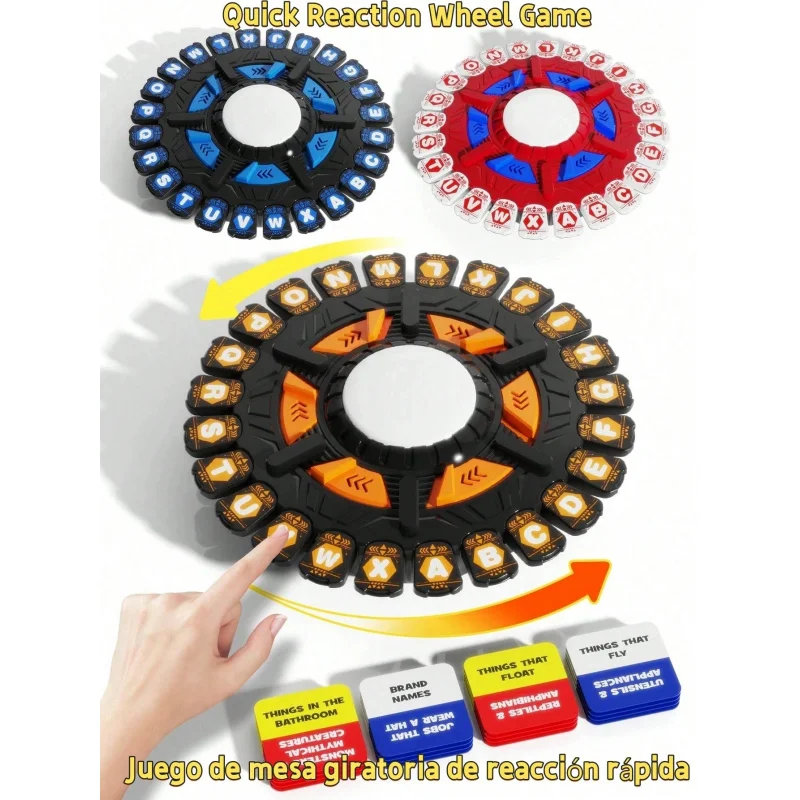 Halloween Christmas Gift Spanish English Crazy Alphabet Board Game Sound Light Blue Black Interactive Puzzle Game Word Challenge