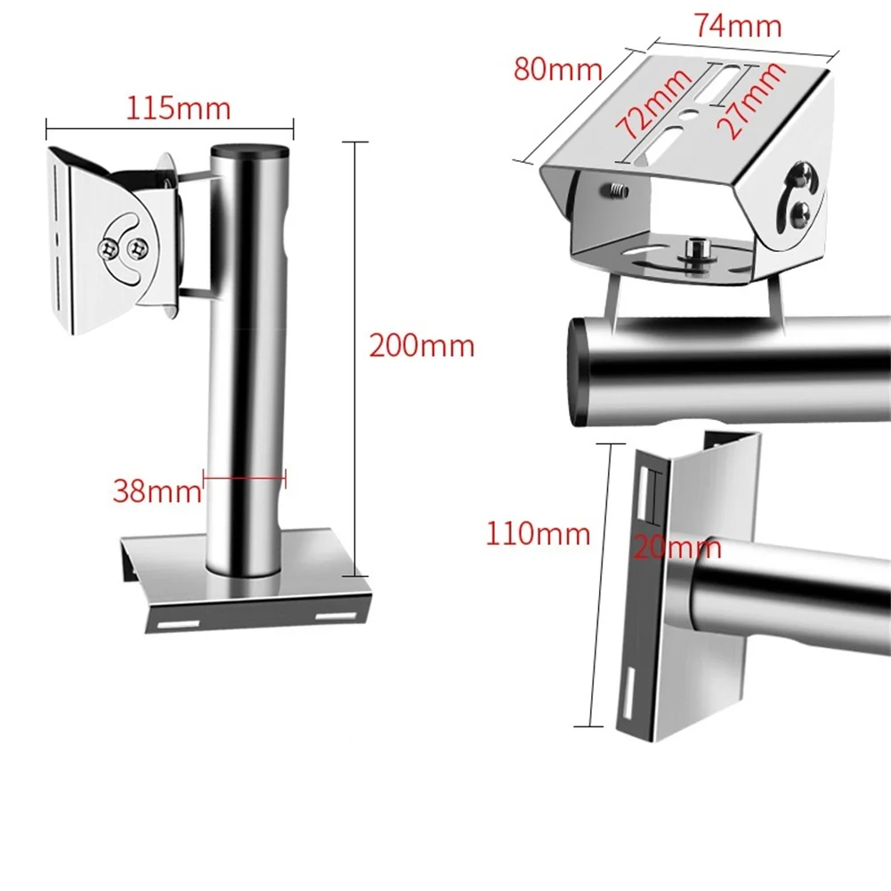 Secure L Shape CCTV Mount Made of 304 Stainless Steel with 360 Degree Rotation and Theft Resistant Locking Design