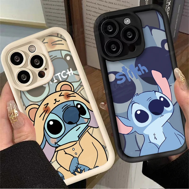 Lovely Disney Stitch TPU Case for iPhone 14 15 Pro Max 13 12 11 X XS XR 7 8 Plus SE 2020 Shockproof Soft Silicone Back Cover