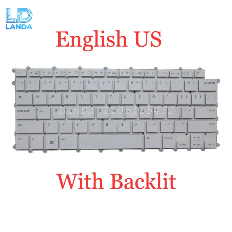 

Laptop Backlit Keyboard For LG SG-B4110-XUA SN8B00BU1 SN8000B1 US AEW74233502 English US White No Frame New