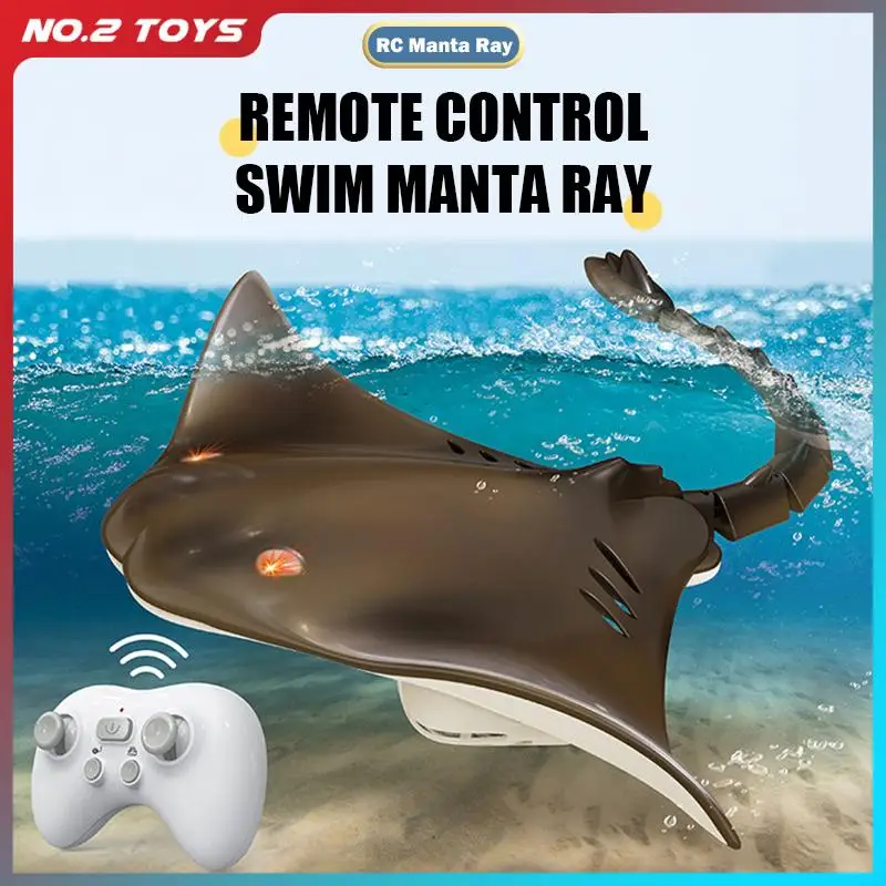 2.4G Remote Control Manta Ray Toy for Children Simulation RC Swim Manta Ray Fish Automatic Cruise Children's Water Toy Boat Gift