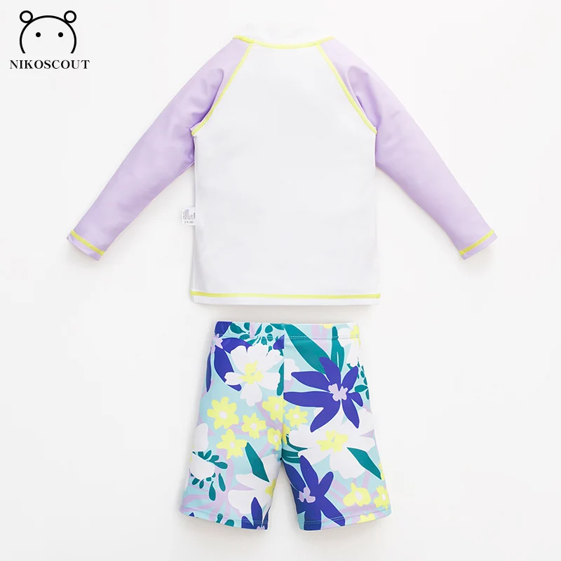 Baby Swimsuit Girl Hot Spring Girl Kidsren Fashionable Cute Long-Sleeved Sunscreen Split Quick-Drying Swimsuit Bottoms