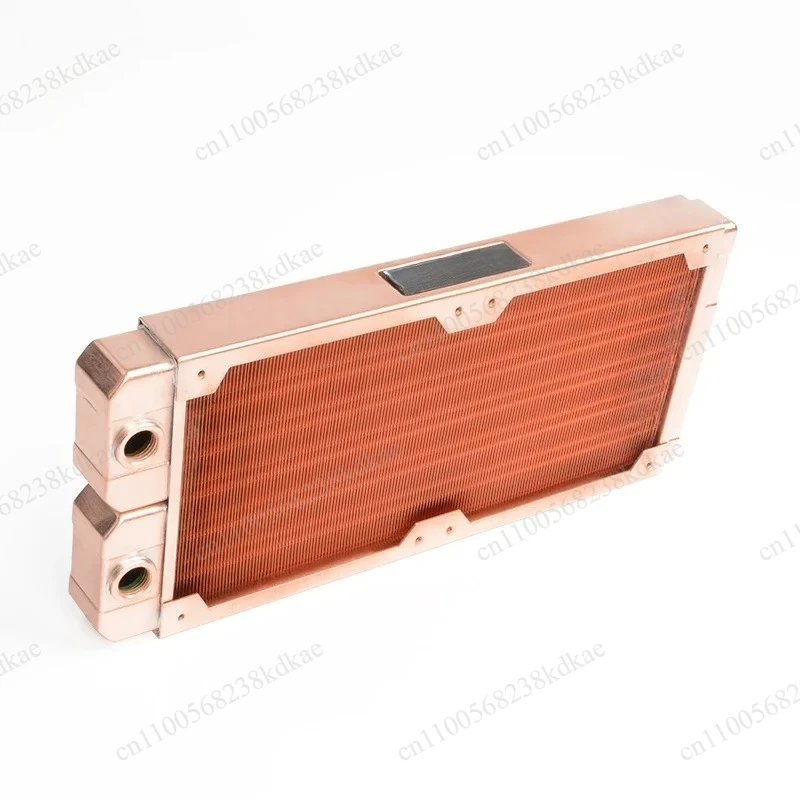 Full Copper Double Row Round Tube Cooling Radiator G1/4 Interface For Desktop PC Industrial Liquid Cooling Heat Dissipation Part