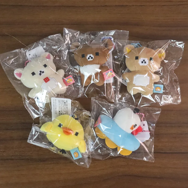 

Kawaii Rilakkuma Kiiroitori Korilakkuma Pixel Art Style Soft Plush Stuffed Doll Keychain Student Backpack Charm Decoration Gift