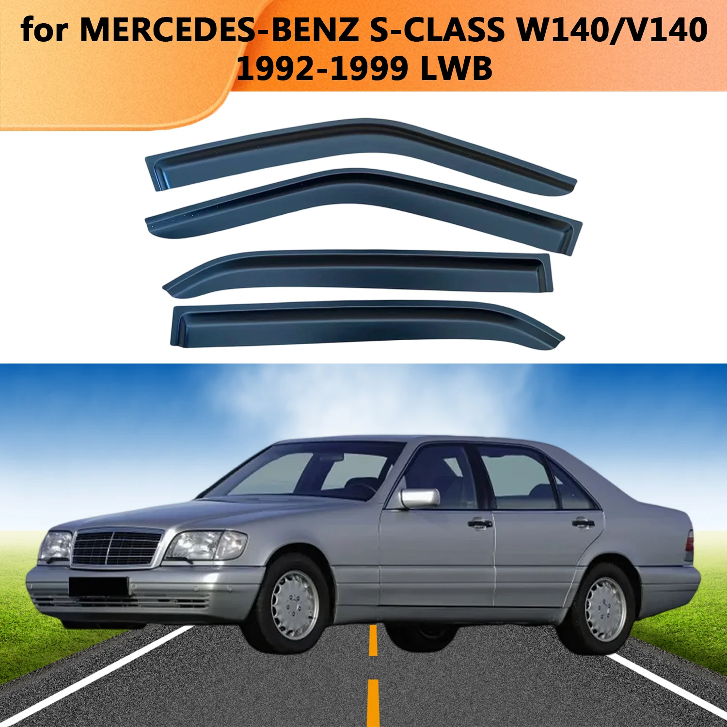 

Weathershield for MERCEDES-BENZ S-CLASS W140/V140 1992 1993-1999 LWB Sun Rain Deflector Guard Car Side Window Deflector Out