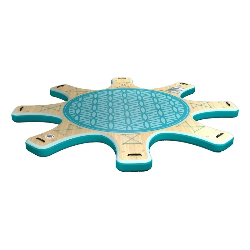 Custom Water Amusement Multi-person Yoga 8pcs Stand up Paddle Board Inflatable  Yoga Dock Platform