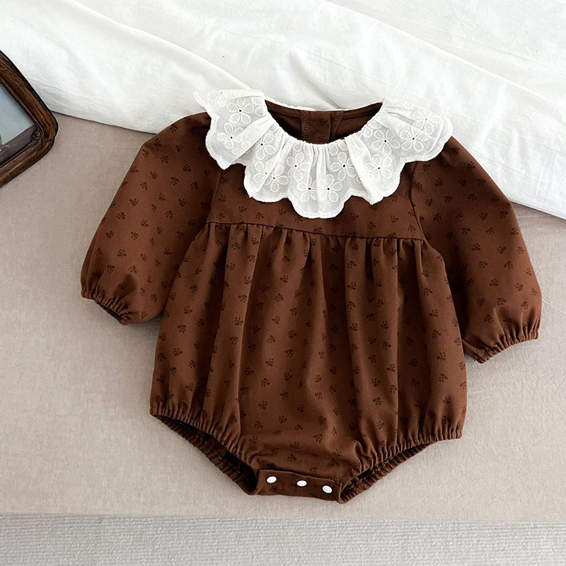 2026 ربيع جديد 0-24 متر بأكمام طويلة الرضع طفلة بذلة القطن طباعة ارتداءها الوليد طفلة التلبيب الأطفال بذلة #4