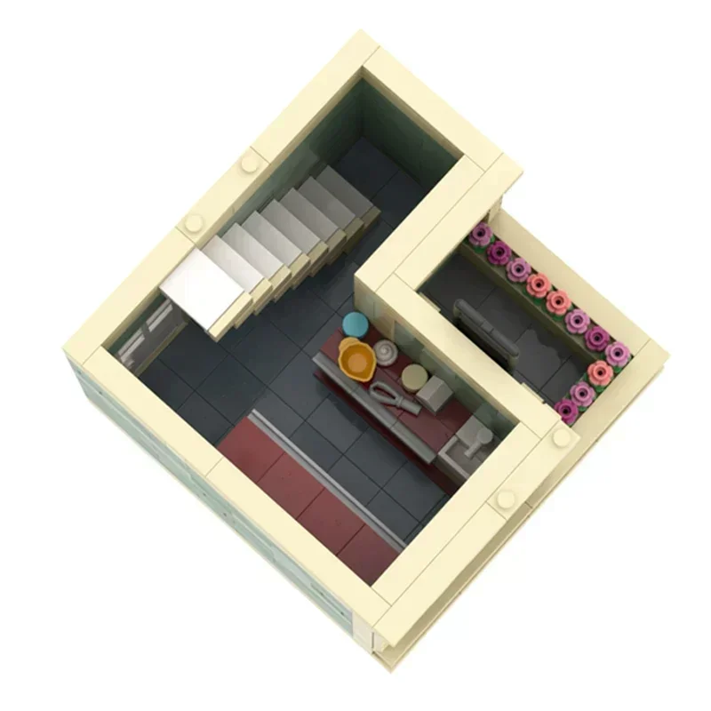 Moc Bausteine Urban Street View Modell Straße Bäckerei Shop Technologie Modulare Blöcke Geschenke Weihnachten Spielzeug DIY Sets Montage